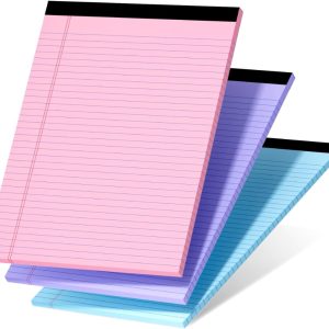 3 Pcs Legal Pads 8.5 x 11 Colored Note Pads 8.5 x 11 Notepad Total 75 Sheets, Micro Perforated Writing Pads Lined Paper College Ruled Pad of Paper Notebook To-Do List for School & Office Supplies