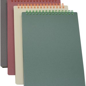 Top Bound Spiral Notebook, 4 Pcs 4 Color A5 Size Thick Plastic Hardcover 7mm College Ruled Paper 80 Sheets (160 Pages) Journal for School and Office Supplies (4 Pcs A5)