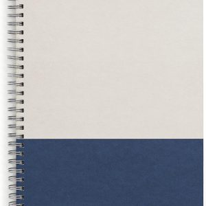Medium Hardcover Ruled Notebook, Gray/Blue