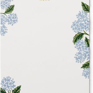 Large Memo Notepad, 65 Tear-Off Pages, Featuring Bands of Pastel Hues Separating the Days, Printed in Full Color and Foil Stamped (Hydrangea)