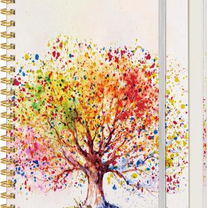 Lined Spiral Notebook Journal for Women, 200 Pages Cute Notebooks 8.5” x 11”, A4 Large Hardcover Spiral Journals with 100 GSM Thick Paper, College Ruled Notebook for Writing Work School, Colorful Tree of Life