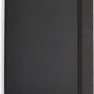 Classic Lined Writing Notebook for Note Taking and Journaling, Hardcover with Elastic Closure, 240 Pages, 5" x 8.25", Black