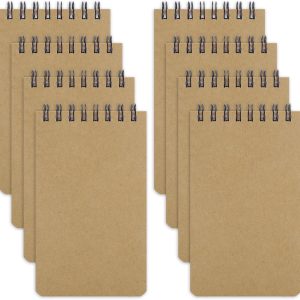 8 Pack Pocket Notebook, 3x5 Small Spiral Notebooks with 60 Sheets/120 Lined Pages Small Notebook Spiral Notepads Mini Note Pads Notebooks for School Office (Brown)