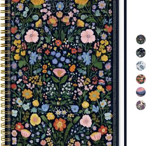 Lined Spiral Journal for Women, A5 Hardcover Pretty Notebook for Work & Note Taking, Aesthetic Cute Journal for Writing, 140 Pages, 6"x8",