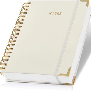 Aesthetic Thick Spiral Notebook Journal For Women in B5 Format - Modern Linen Hardcover College Ruled Note Book With 300 Lined Pages - Perfect For Writing And Staying Organized at Work or School